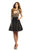 Johnathan Kayne - 6112 Gilded Jewel Cutout Cocktail Dress in Black and Gold