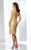 Social Occasions - Sleeveless Sequined Illusion Bateau Neck Dress 216871 in Gold