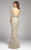 Mac Duggal Couture - 4316D Sequined Mesh Lace Gown in Silver and Gold