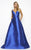 Mac Duggal Couture - 80588 Deep V-neck Ballgown In Royal