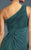 Mac Duggal Couture - 80605 Ruched One Shoulder Sheath Dress In Teal