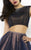 Mac Duggal Homecoming - 65765 Two-Piece Jewel Mesh Cocktail Dress In Blue and Neutral