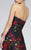 Mac Duggal - 25263L Strapless Rose Print Dress In Black and Red