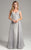Lara Dresses - 32940 Beaded Sweetheart A Line Overlay Long Dress In Silver