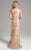 Lara Dresses - 32941 Sleeveless Beaded Lace Sheath Long Dress In Neutral