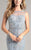 Lara Dresses - Bejeweled Illusion Bateau Sheath Dress 32955 in Silver
