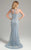 Lara Dresses - Bejeweled Illusion Bateau Sheath Dress 32955 in Silver