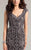 Lara Dresses - 32962 Beaded V Neck Cap Sleeves Long Dress In Black