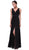 Cinderella Divine - Bedazzled Plunging V-neck A-line Dress