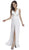 Cinderella Divine - Bedazzled Plunging V-neck A-line Dress