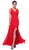 Cinderella Divine - Bedazzled Plunging V-neck A-line Dress
