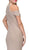 Eureka Fashion - Embellished Jewel Neck Satin Sheath Evening Dress