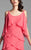 Daymor Couture - Tiered Petal Cold Shoulder Dress 381 in Pink
