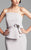 Daymor Couture - Asymmetric Neck Trumpet Dress 451 in Gray