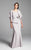 Daymor Couture - Asymmetric Neck Trumpet Dress 451 in Gray