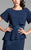 Daymor Couture - Jewel Neck Sheath Dress 454 in Blue