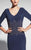 Daymor Couture - Bejeweled V-neck Sheath Dress 463 in Blue