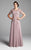 Daymor Couture - Floral Lace A-line Dress 465 in Purple