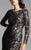 Daymor Couture - Long Slim Sleeve Cocktail Dress 470 in Black and Gold