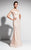 Daymor Couture - Bejewelled Short Sleeves Evening Dress 473 in Gold