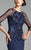 Daymor Couture - Sequined Illusion Sleeved Evening Dress 474 in Blue