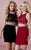 Tiffany Homecoming - Two Piece Fitted Embellished Dress In Black and Red