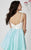 Tiffany Homecoming - Embellished Lace Deep V-neck A-line Short Dress 27103 In White and Green