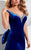 Panoply - Sparkling V-neckline Velvet Trumpet Evening Gown 44287 In Blue