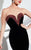 Panoply - Contrast Rosette Sweetheart Velvet Trumpet Gown 44289J In Black and Red