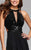 7880 Short cocktail dress with velvet sequin halter  illusion cutouts and chiffon skirt