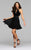 7880 Short cocktail dress with velvet sequin halter  illusion cutouts and chiffon skirt