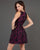 74156 Floral Patterned A Line Cocktail Dress