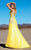 MNM Couture - 7416 Embellished V-neck A-line Dress in Yellow