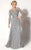 MNM Couture - 10836 Illusion Bateau Neck A-Line Dress in Silver