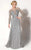 MNM Couture - Bejeweled Illusion Bateau Trumpet Gown 10836W in Silver