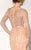 MNM Couture - Bejeweled Illusion Bateau Trumpet Gown 10836W in Orange