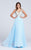 Ellie Wilde - EW117015 V-Neck Long Chiffon Prom Dress
