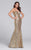 Ellie Wilde - EW117033 Sequined Sweetheart Dress in Gold