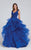 Ellie Wilde - EW117081 Embellished V-neck Ballgown in Blue