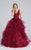 Ellie Wilde - EW117081 Embellished V-neck Ballgown in Red