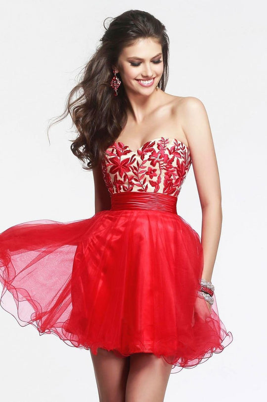 7434 Embroidered Sweetheart Corset Dress