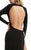 Jasz Couture - Fitted Long Sleeves with Slit 5901 in Black