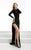 Jasz Couture - Fitted Long Sleeves with Slit 5901 in Black