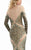 Jasz Couture - Rhinestone-accented Sheath Dress 5906 in Black and Neutral