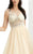 Jasz Couture - Beaded Illusion Chiffon Gown 5908 in Neutral