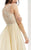 Jasz Couture - Beaded Illusion Chiffon Gown 5908 in Neutral