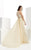 Jasz Couture - Beaded Illusion Chiffon Gown 5908 in Neutral