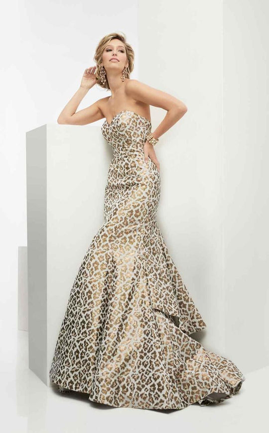 Jasz Couture - Leopard Sweetheart Mermaid Gown 5911 in Multi-Color
