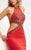 Jasz Couture - Jeweled Illusion Halter Dress 5913 in Red