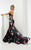 Jasz Couture - Floral Strapless Mermaid Gown  5917 in Black and Multi-Color